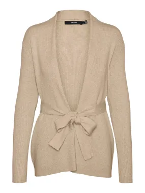 Holly Cardigan Shawl Collar Belted Waist Cream
