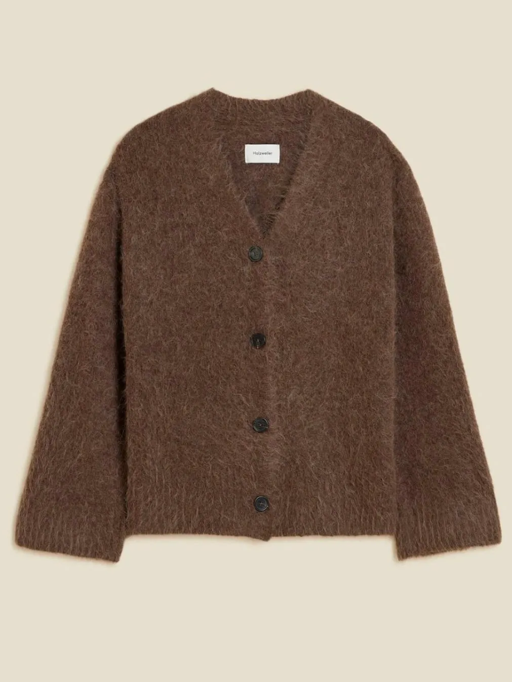 HOLZWEILER FURE FLUFFY CARDIGAN DK.BROWN