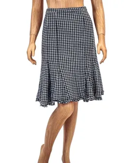 Houndstooth Trumpet Flare Skirt