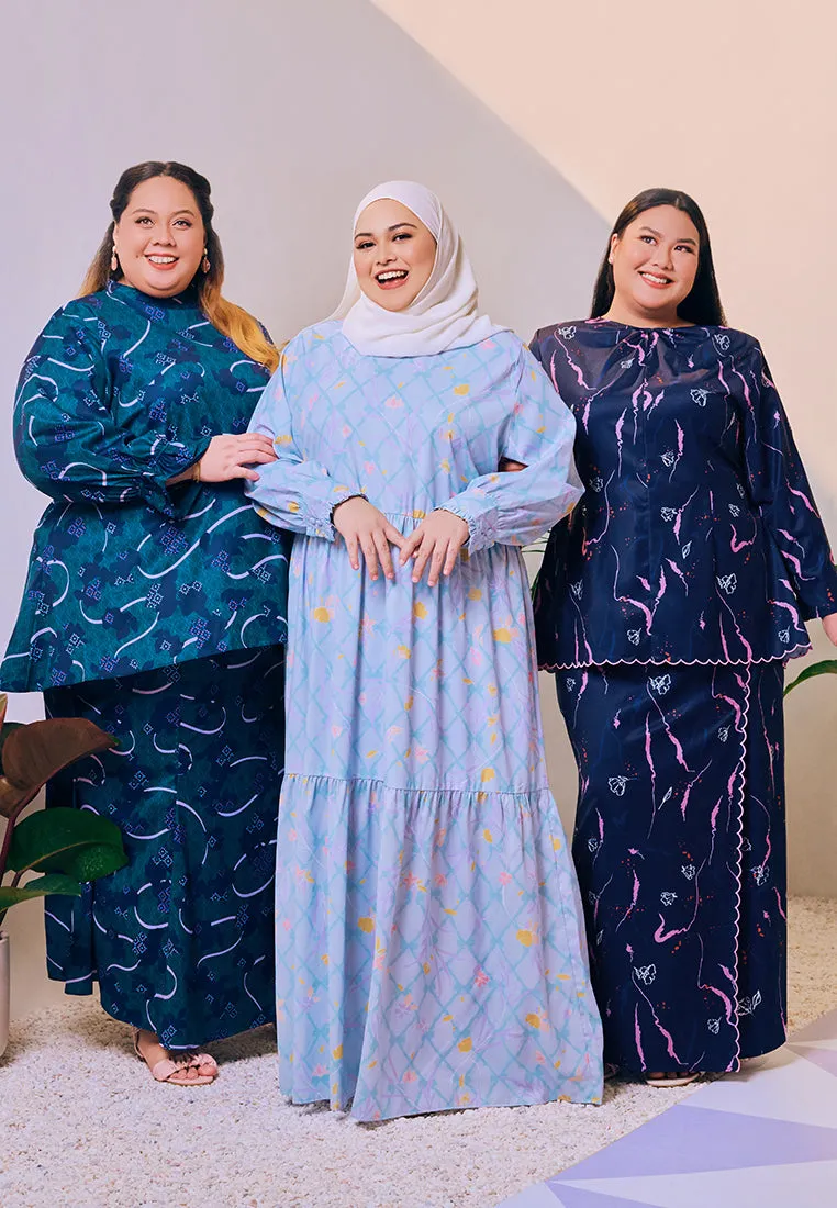 Inas Ikatan Raya Print Jubah Dress