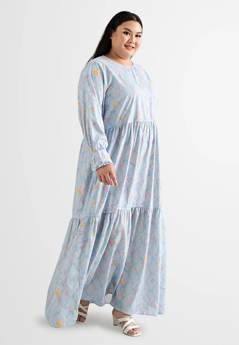 Inas Ikatan Raya Print Jubah Dress