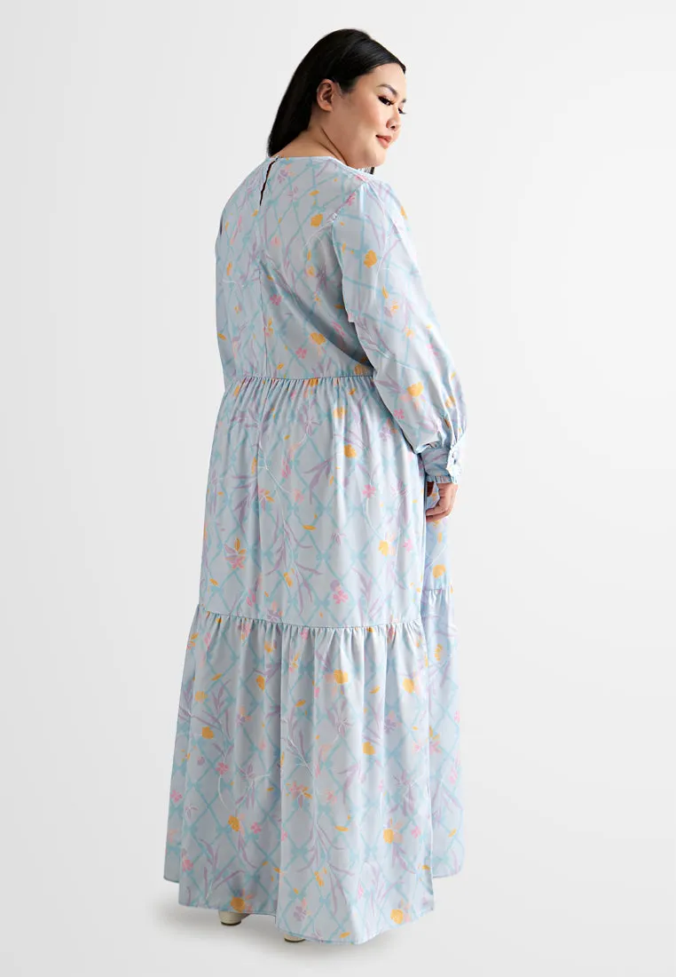 Inas Ikatan Raya Print Jubah Dress
