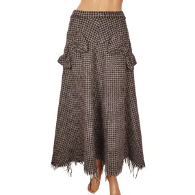 Junya Watanabe Comme des Garcons Raw Edges Wool Skirt - M