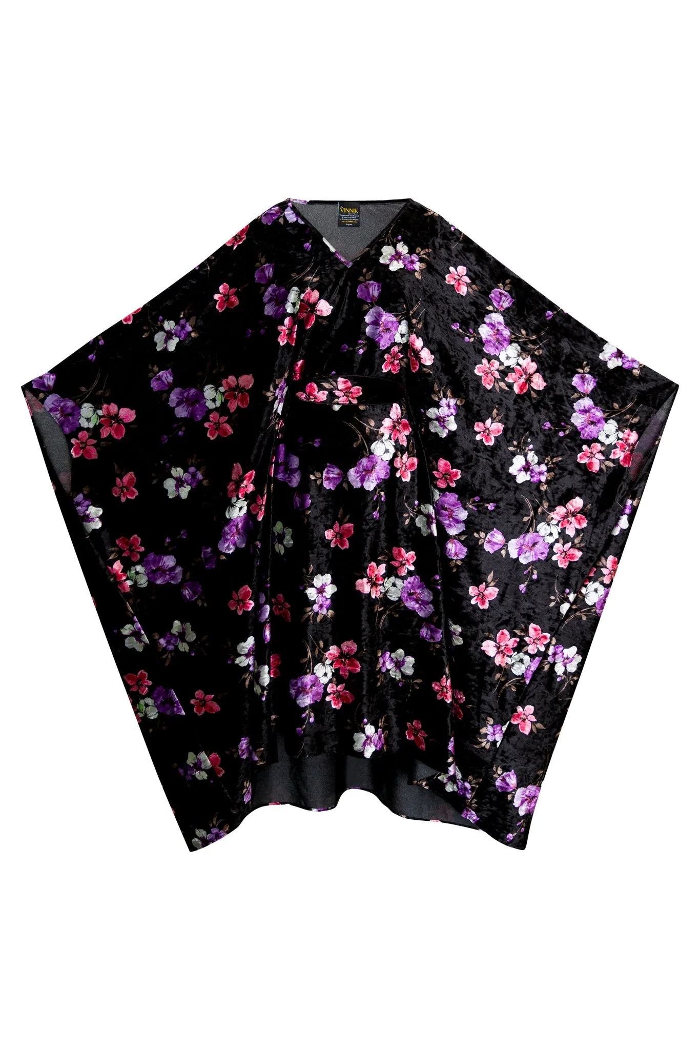 Kaftan in "Pink   Purple Flower Velvet"