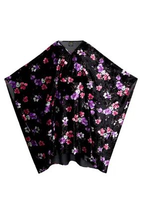 Kaftan in "Pink   Purple Flower Velvet"