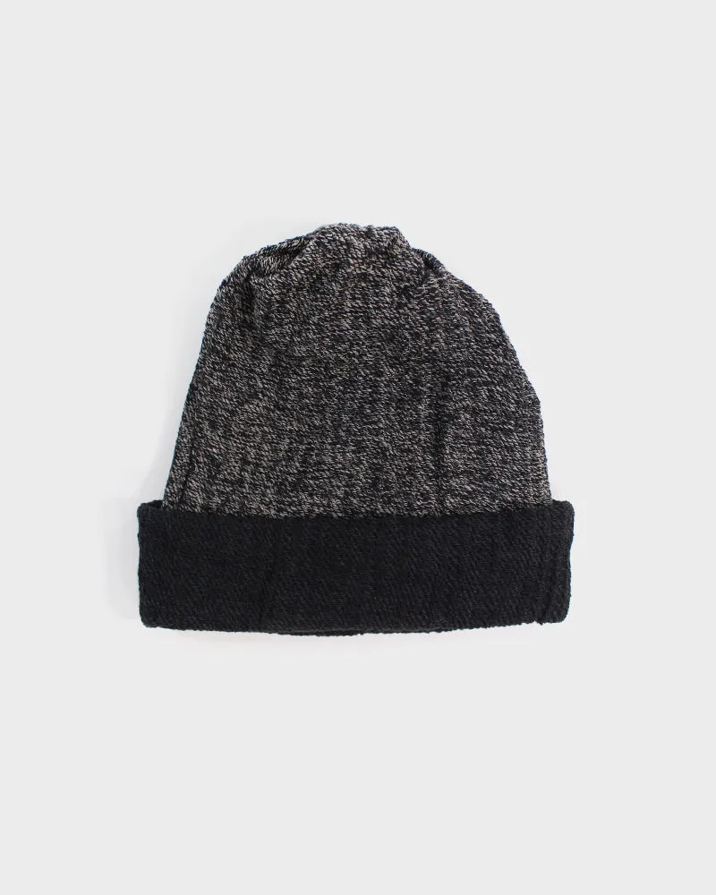 Kobo Oriza Knit Cap, Cotton Multi Functional, Two Tone Black