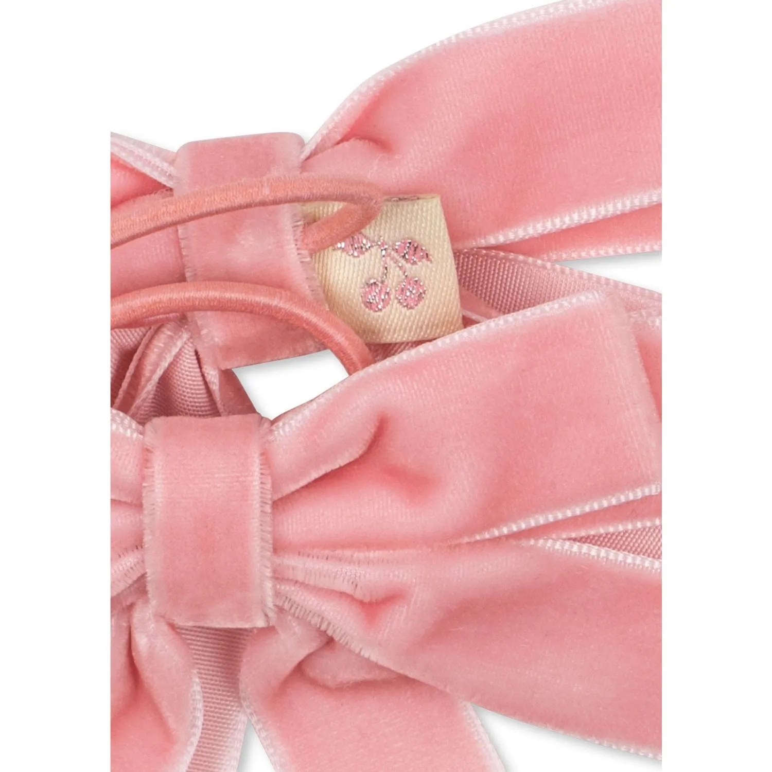 Konges Sløjd Peony Pink 2 Pack Velvet Double Bow Elastic