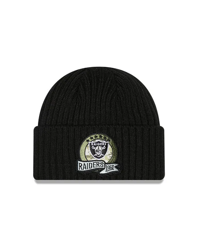 Las Vegas Raiders New Era Salute To Service 2022 Sport Cuffed Knit Hat