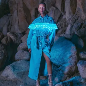 Light Up Ruffle Denim Dress
