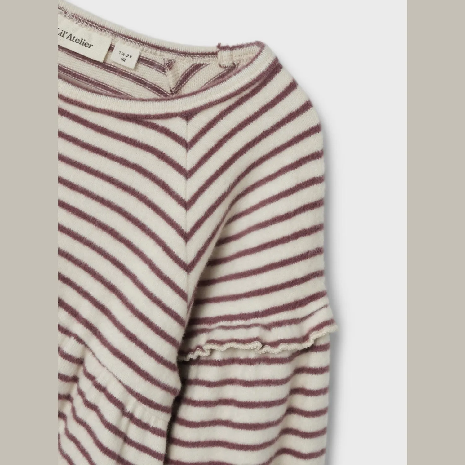 Lil'Atelier Birch Rosebrown Thoro Dress Stripe