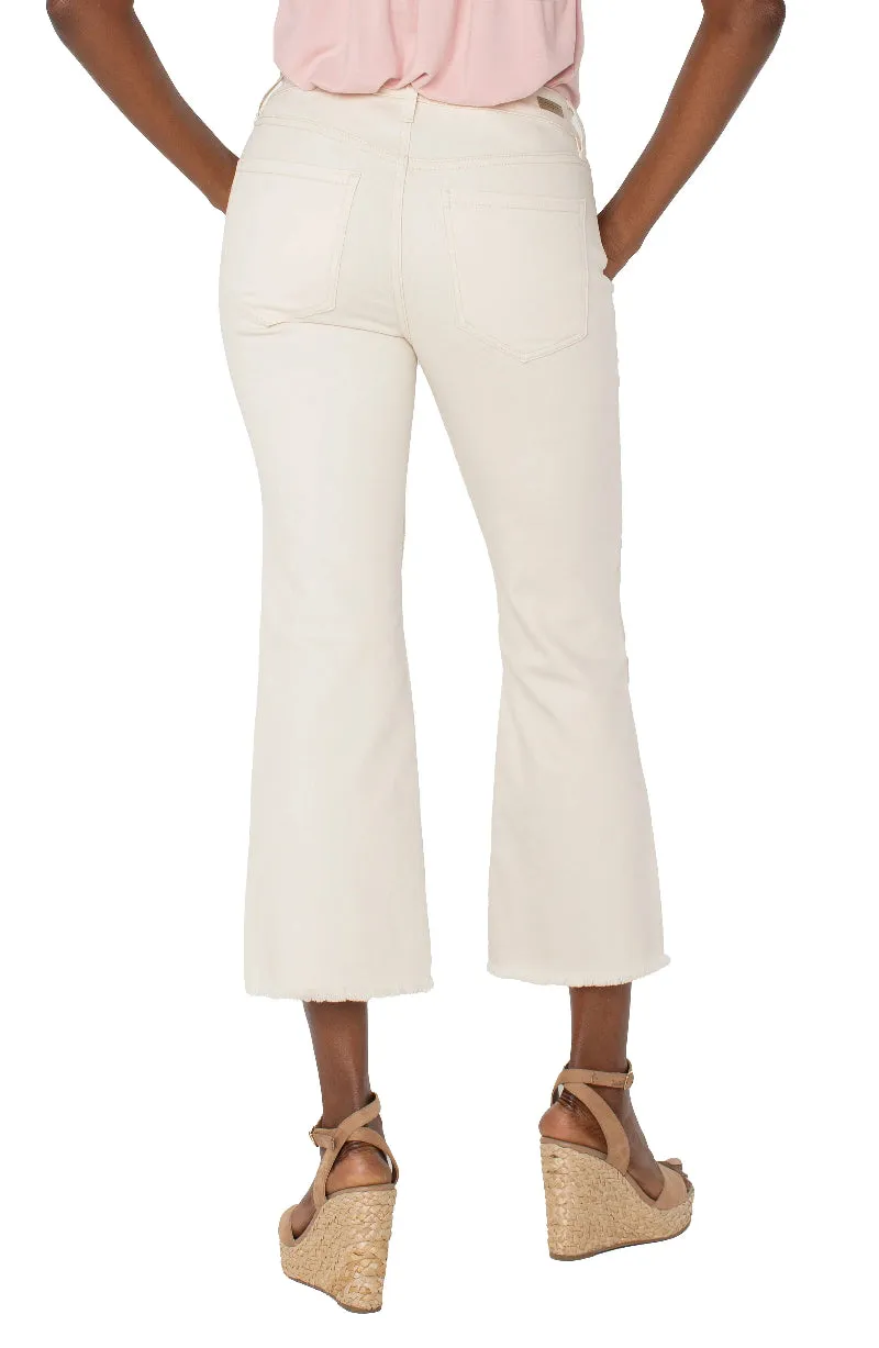 Liverpool Embroidered Hannah Crop Flare w/ Fray Hem