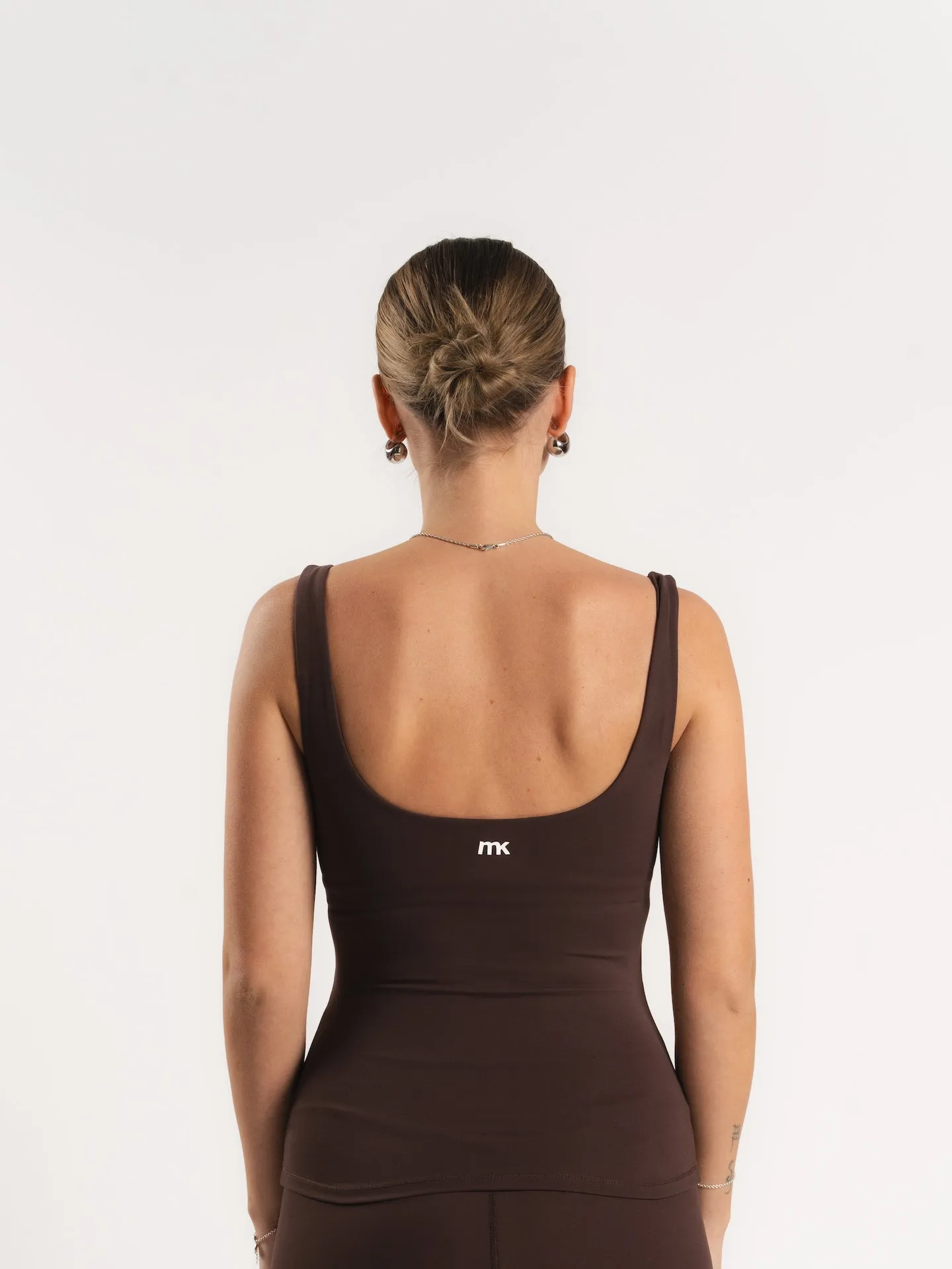 Lux Built-In Square Tank Top - Espresso