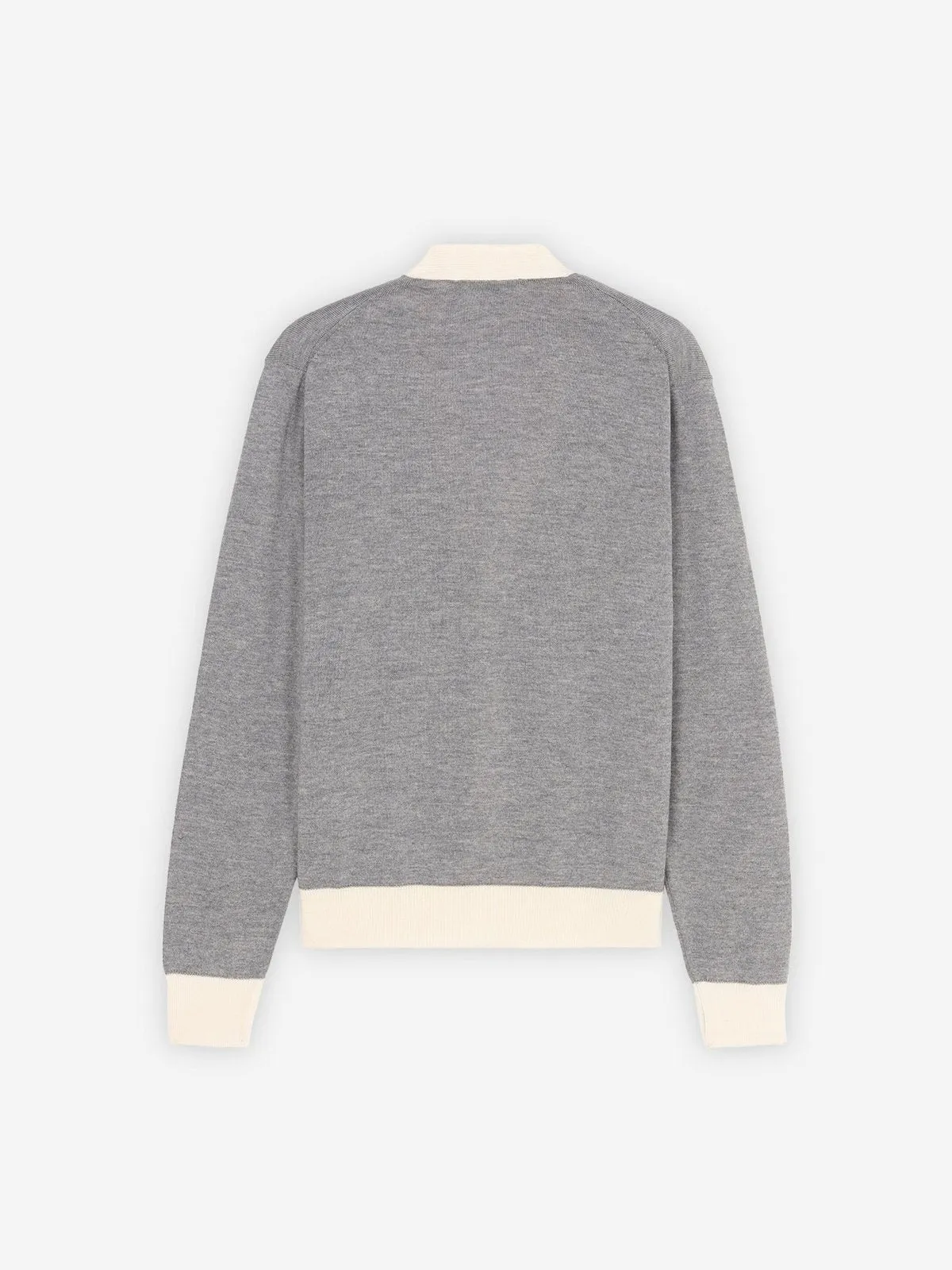 Maison Kitsune Unisex Baby Fox Patch Bi-Color Classic Cardigan Grey Melange HU00542KT1036 H150
