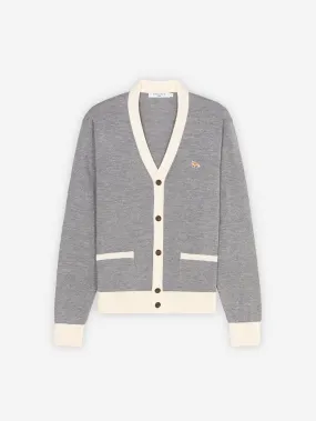Maison Kitsune Unisex Baby Fox Patch Bi-Color Classic Cardigan Grey Melange HU00542KT1036 H150