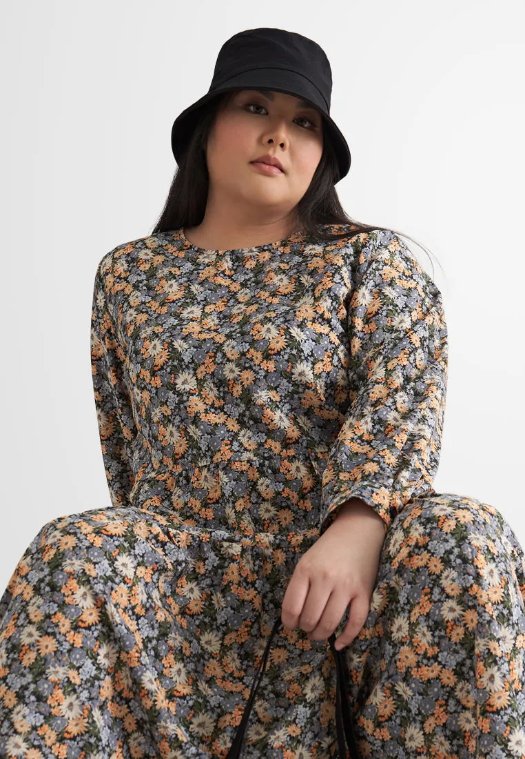 Margaret Ditsy Floral Prints Tiered Dress