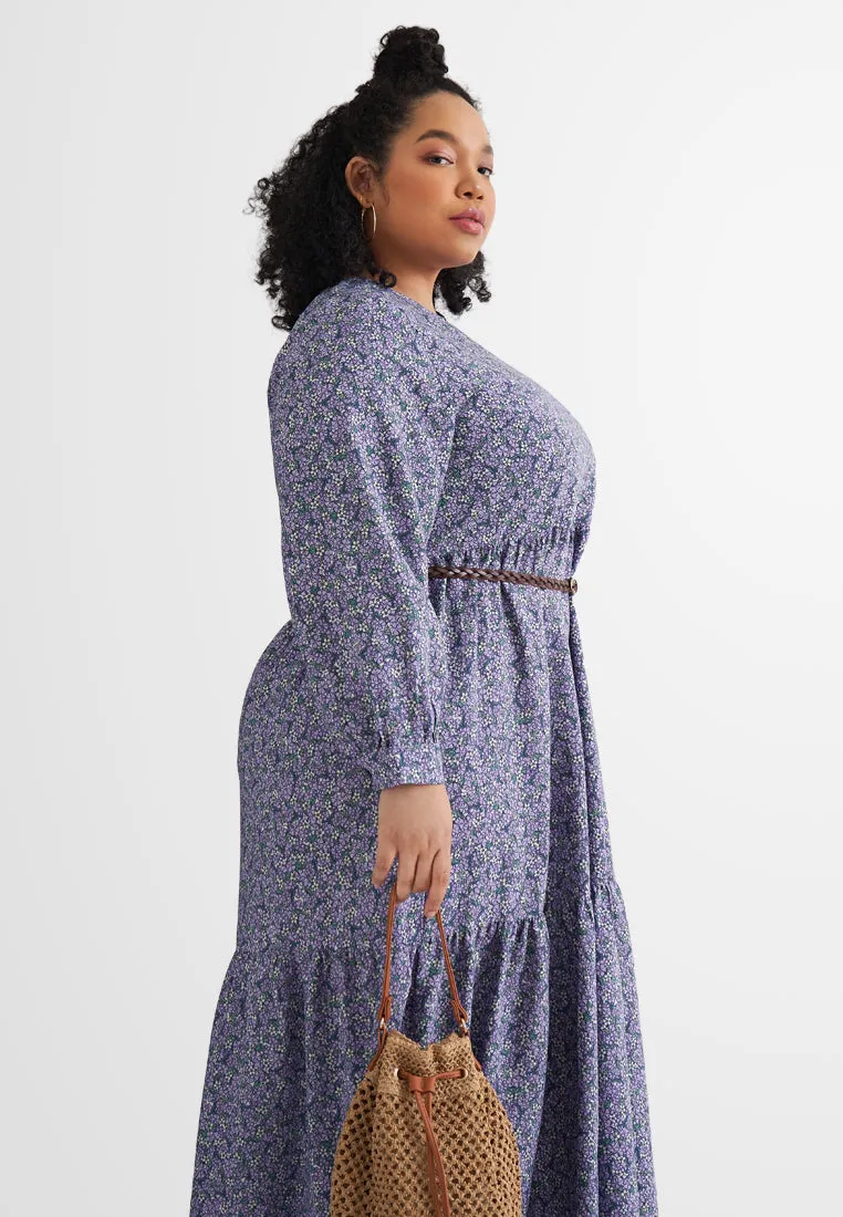 Margaret Ditsy Floral Prints Tiered Dress