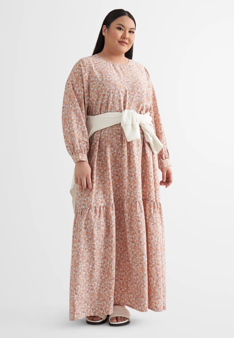 Margaret Ditsy Floral Prints Tiered Dress