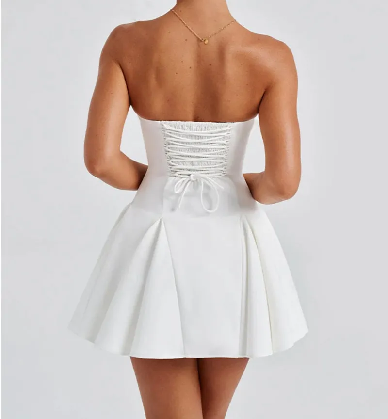 Mary Bow Strapless Backless Sexy Mini Dress