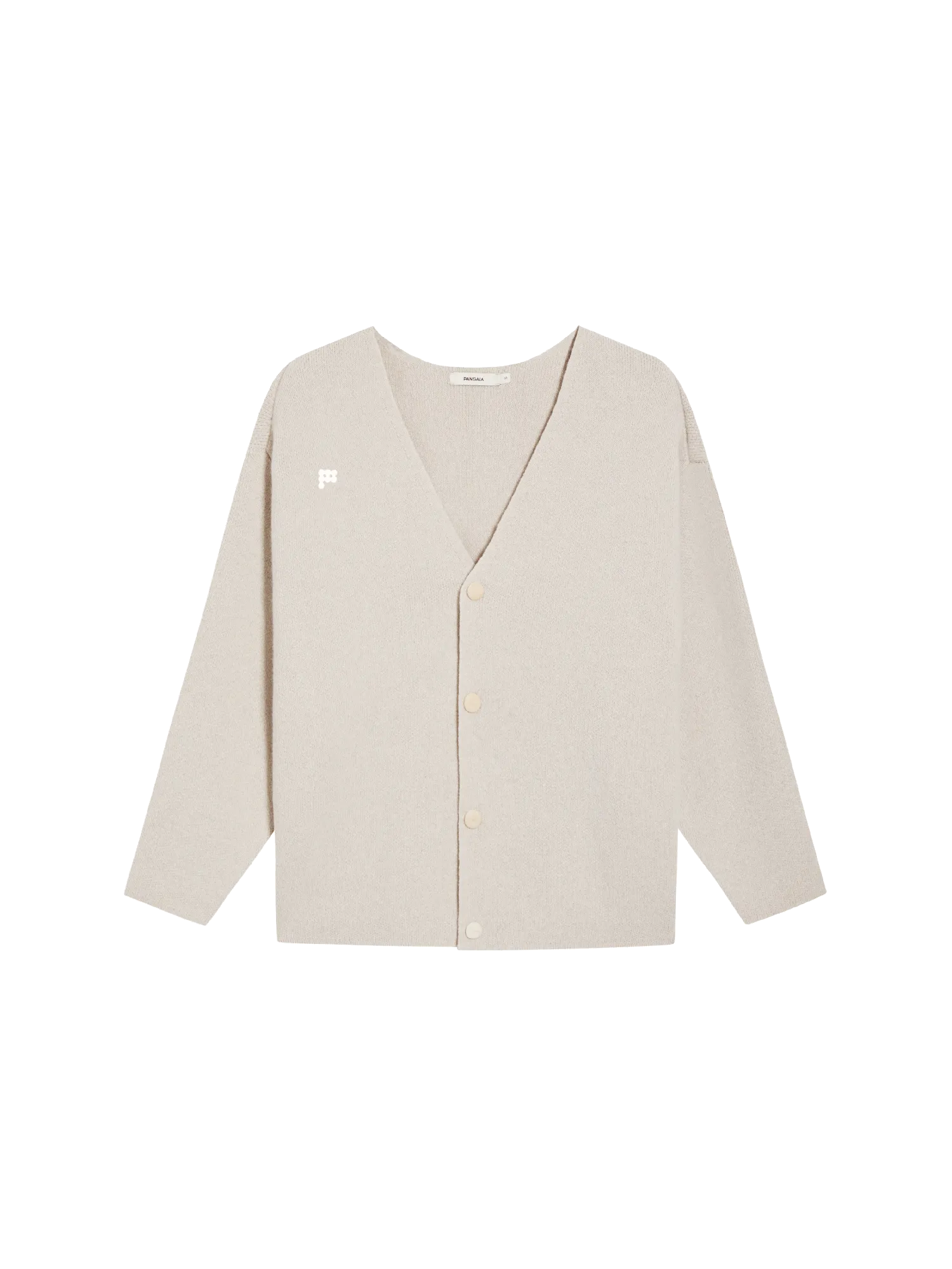 Mens Recycled Cashmere Cardigan—oatmeal
