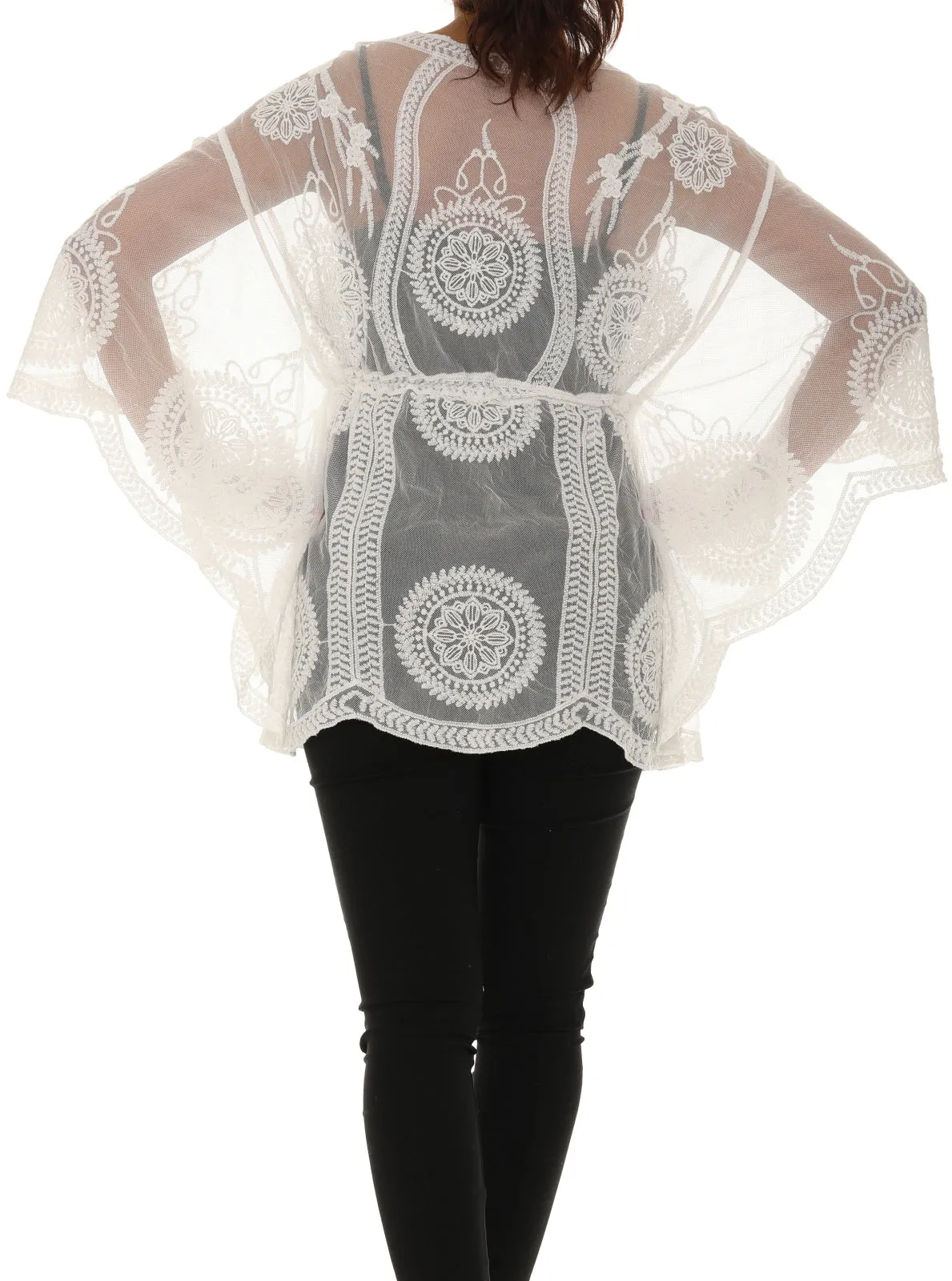 Mesh Tunic with Floral Pattern