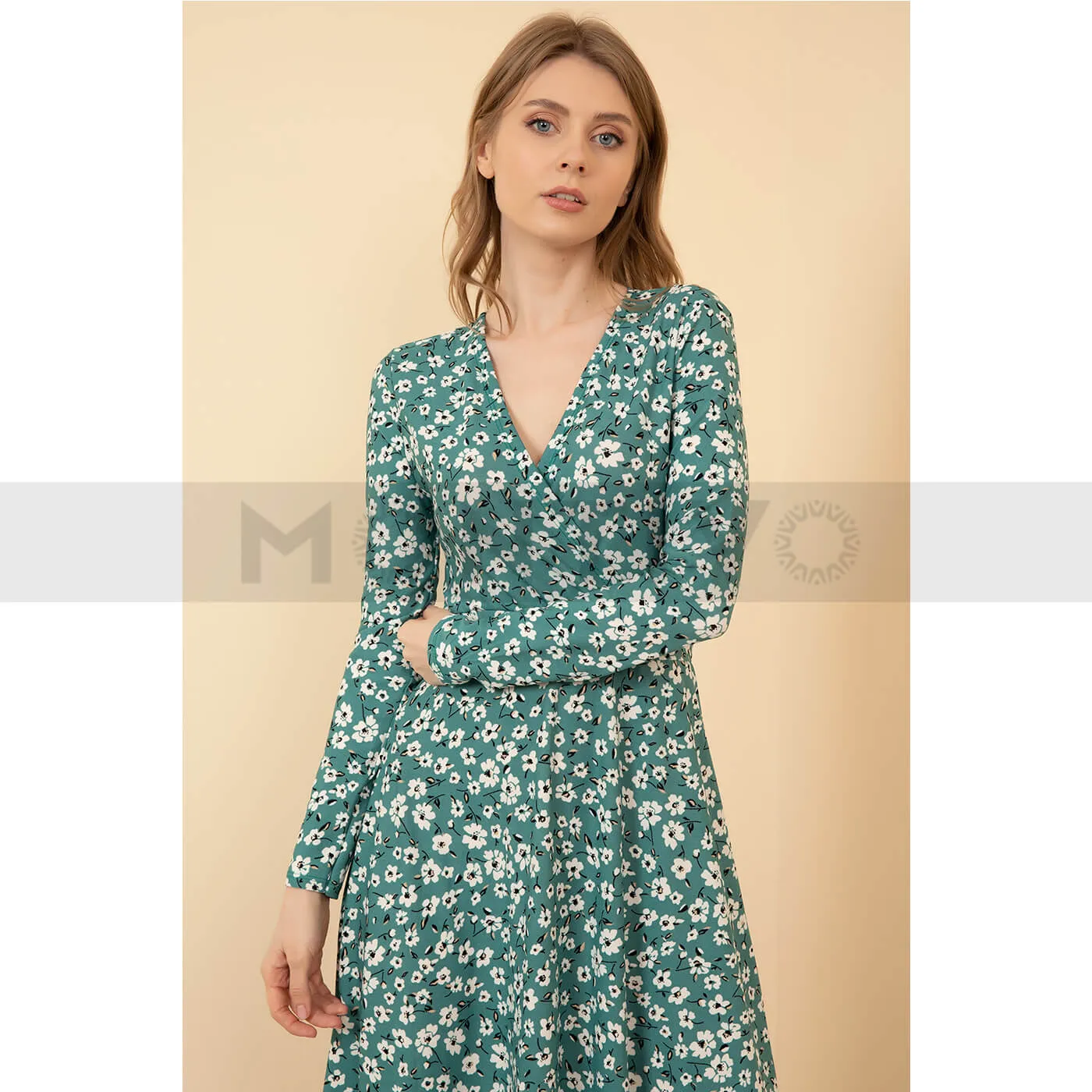 Mint Floral Long Dress