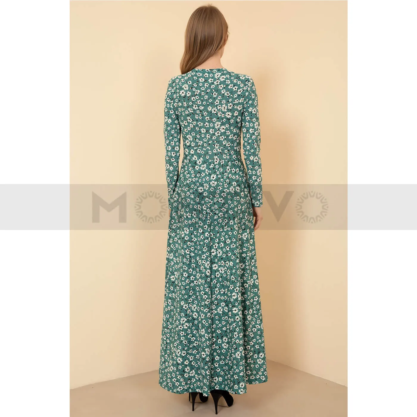 Mint Floral Long Dress