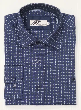 Mish Mash Cyber Long Sleeve Casual Shirt - Navy