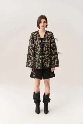 Motif-embroidered Prestige Luxe Oriental Cape