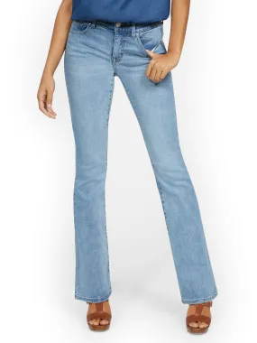 Mya Curvy High-Waisted Sculpting No Gap Barely Bootcut Jeans - Light Wash