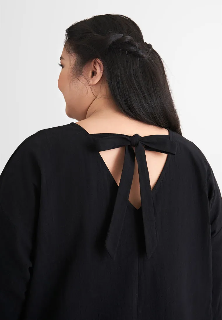 Nafas ZEN Half Sleeve Back Bow Midi Dress