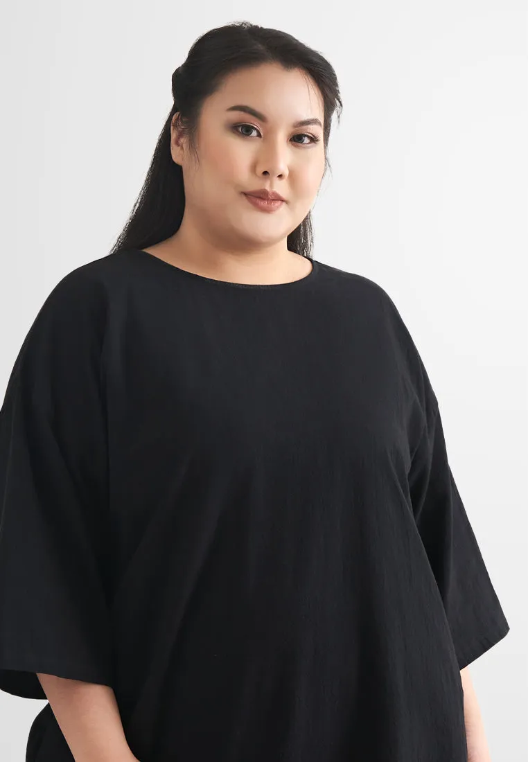 Nafas ZEN Half Sleeve Back Bow Midi Dress