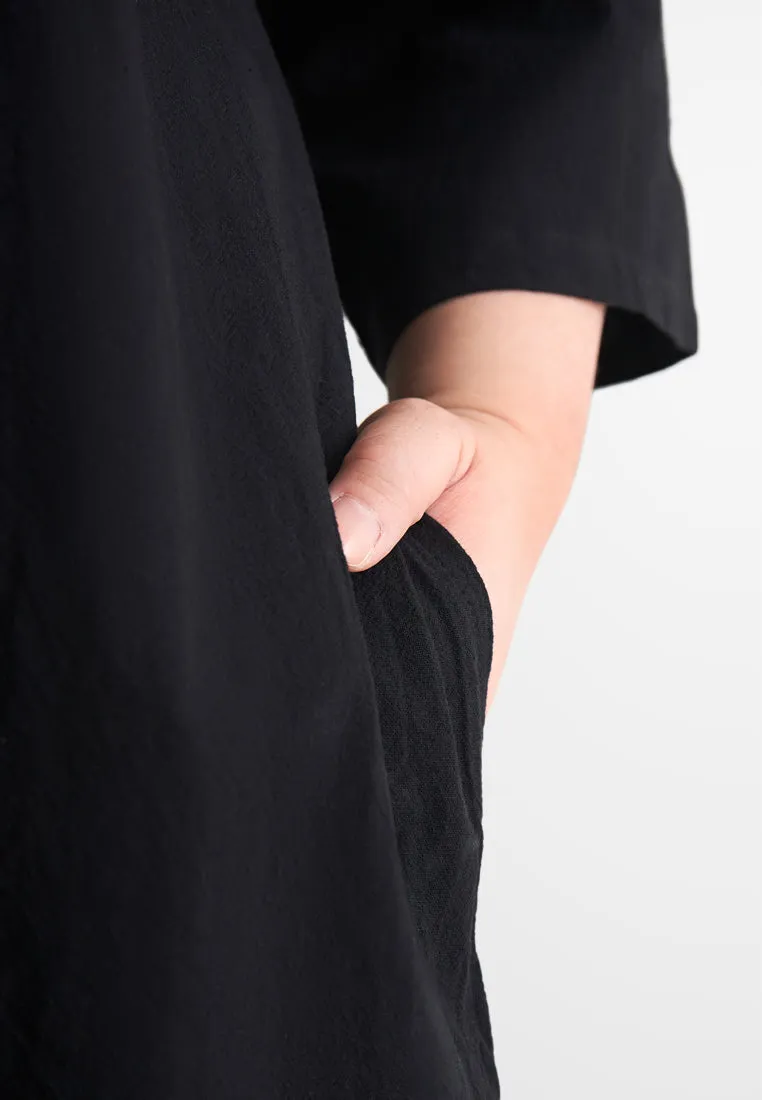 Nafas ZEN Half Sleeve Back Bow Midi Dress
