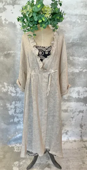 Natural linen coat dress