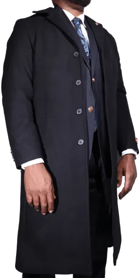 Navada Cashmere Overcoat in Black