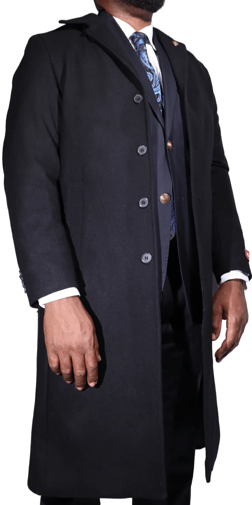 Navada Cashmere Overcoat in Black