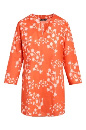 Orange Petite Floral Tunic