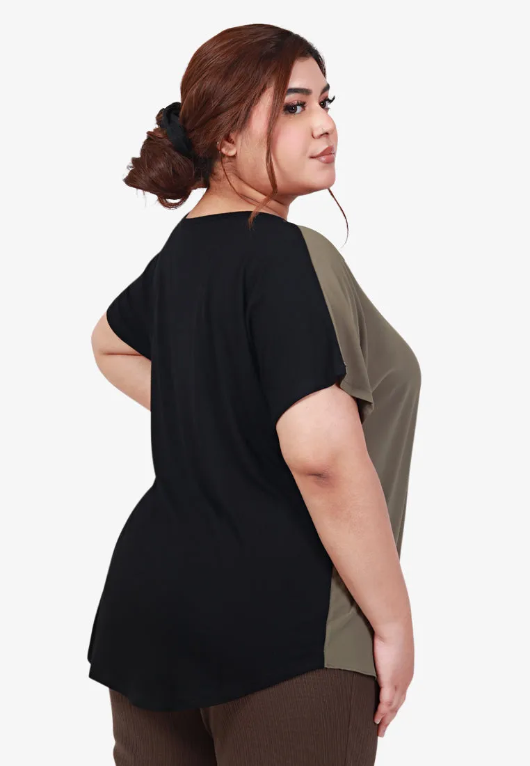 Pamela Back Stretch Lounge Top - Army Green