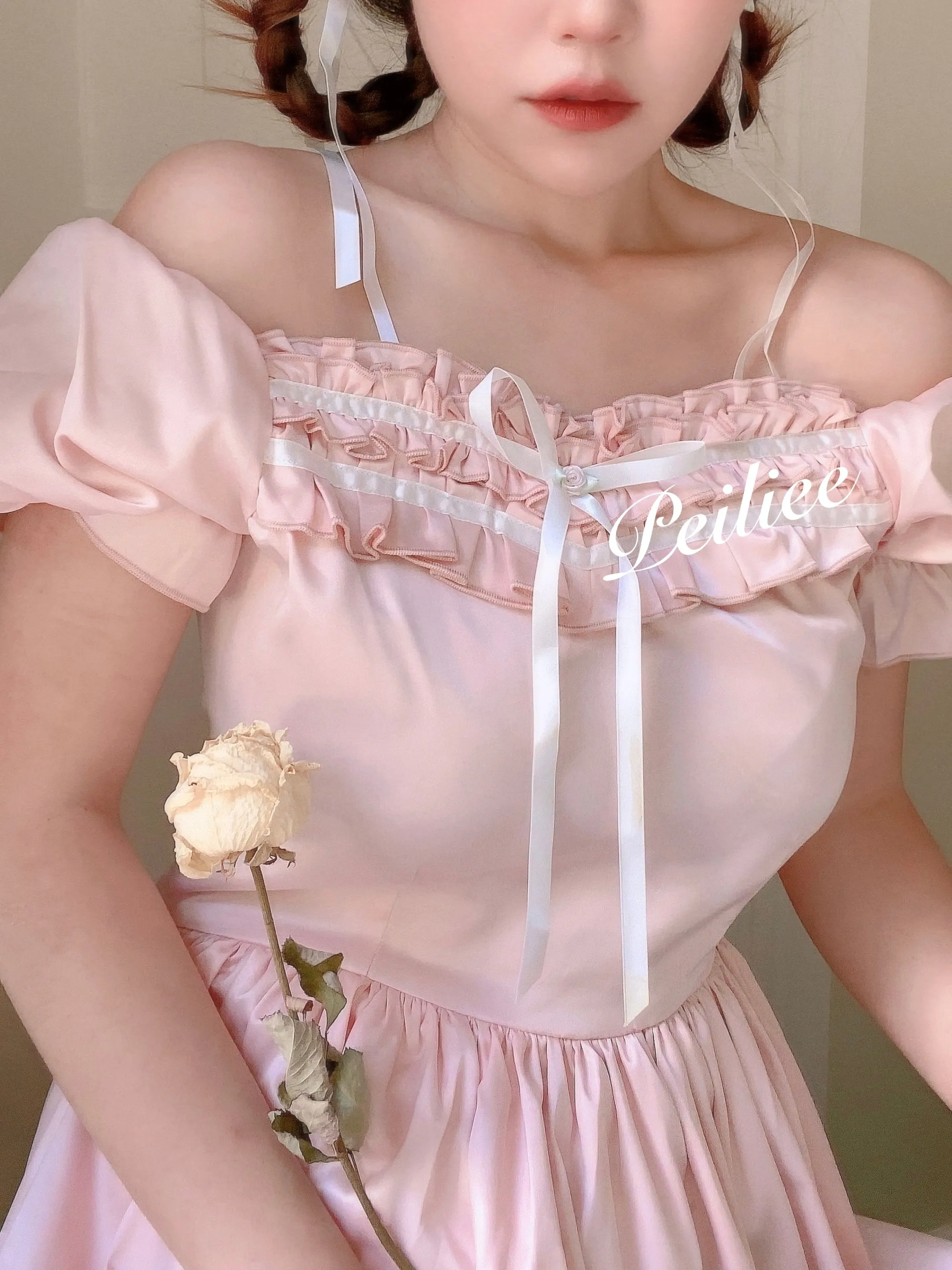 [Peiliee Design 5 years anniversary] Sakura Soft Satin Dress Set