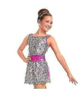 Pre-Owned Costume Curtain Call  E1247 Medium Child Pink Dress Jazz Tap