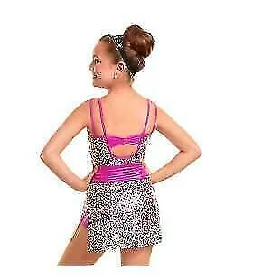 Pre-Owned Costume Curtain Call  E1247 Medium Child Pink Dress Jazz Tap