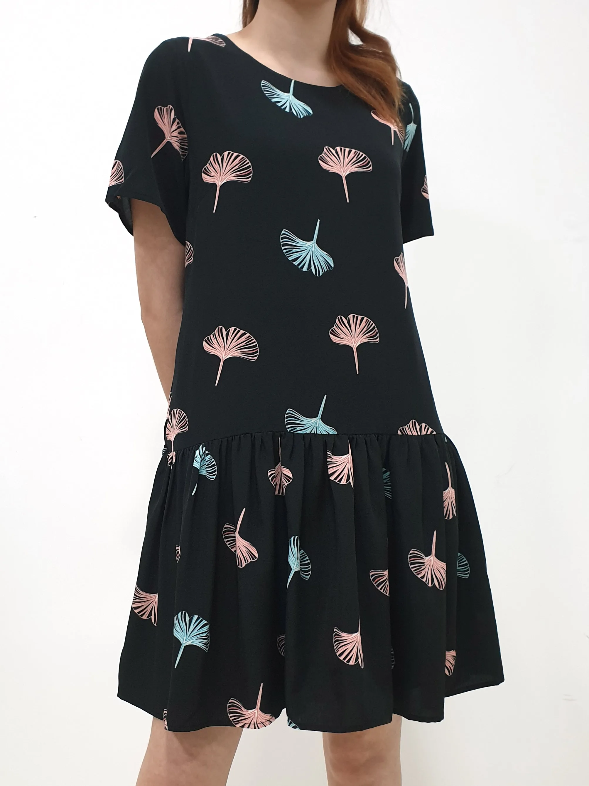 Printed Drop Waist Dress