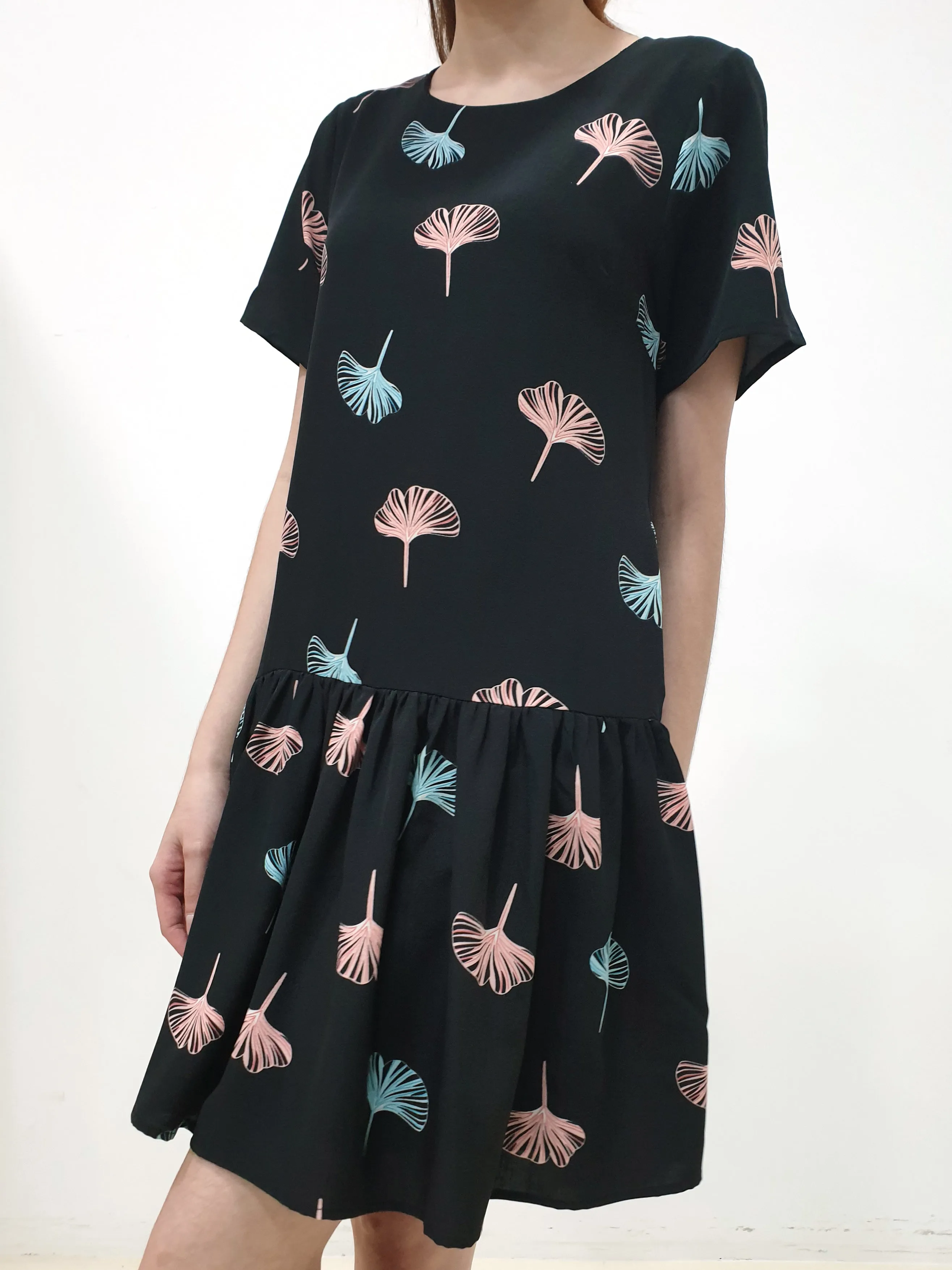 Printed Drop Waist Dress