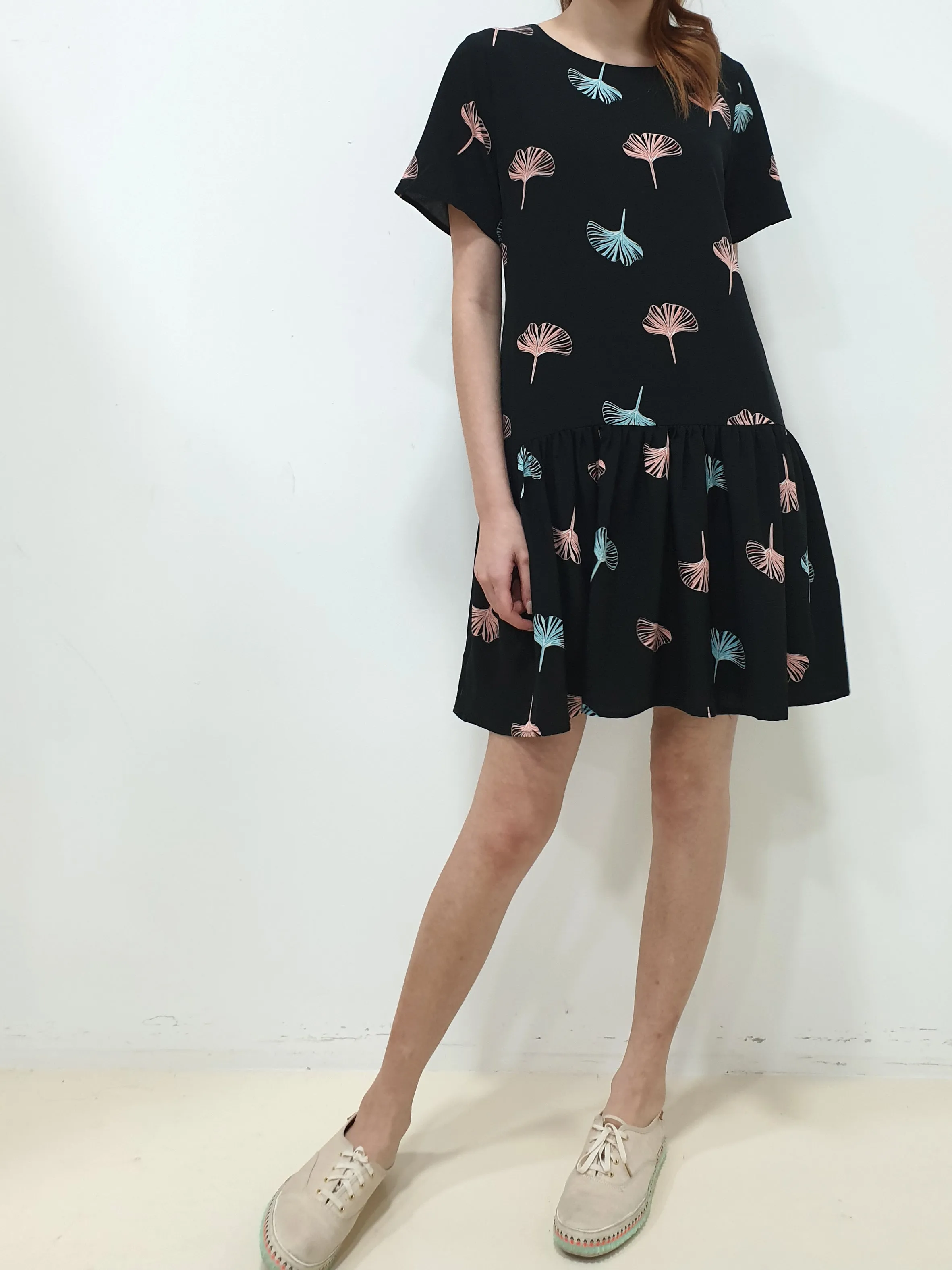 Printed Drop Waist Dress
