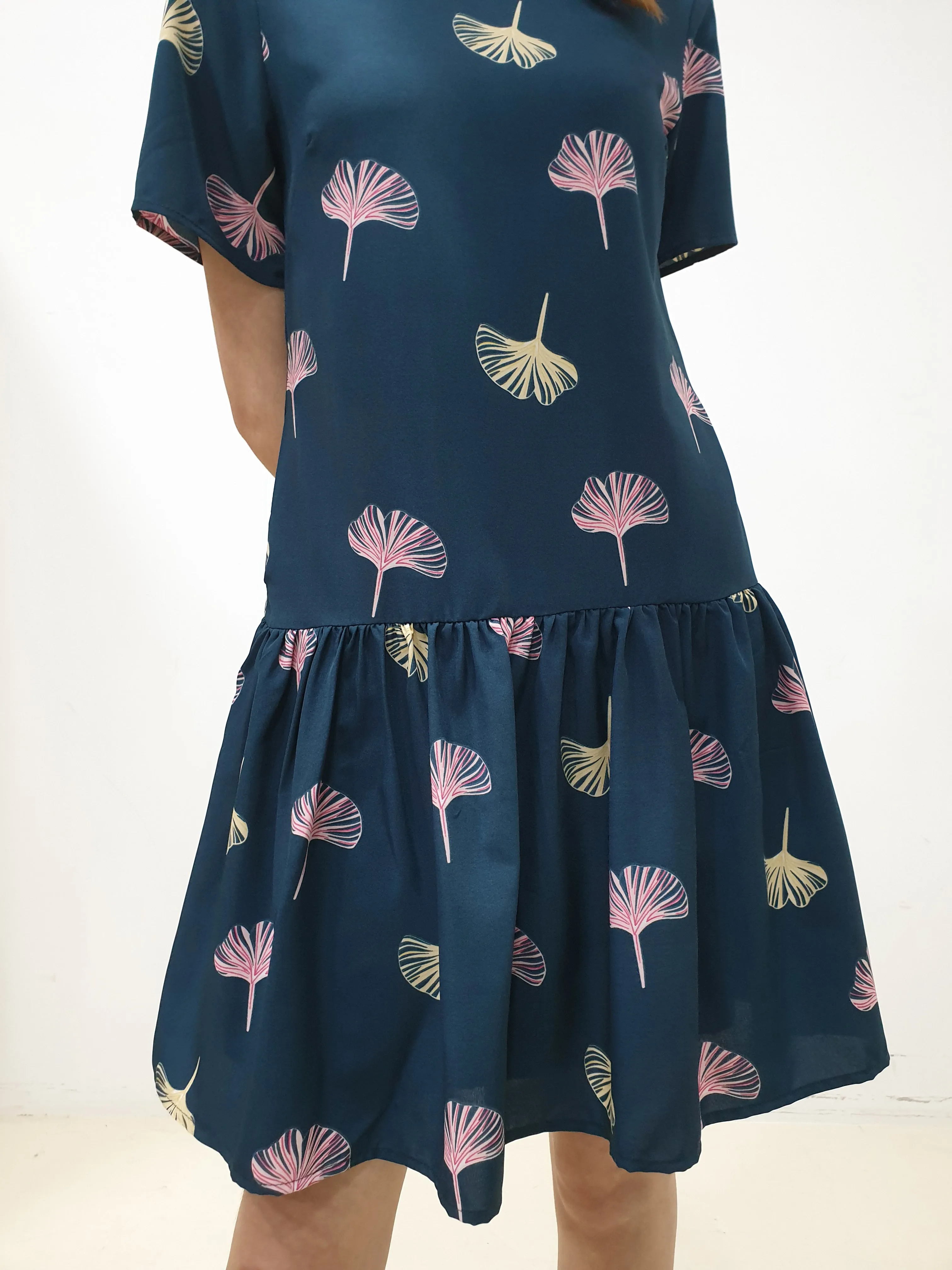 Printed Drop Waist Dress