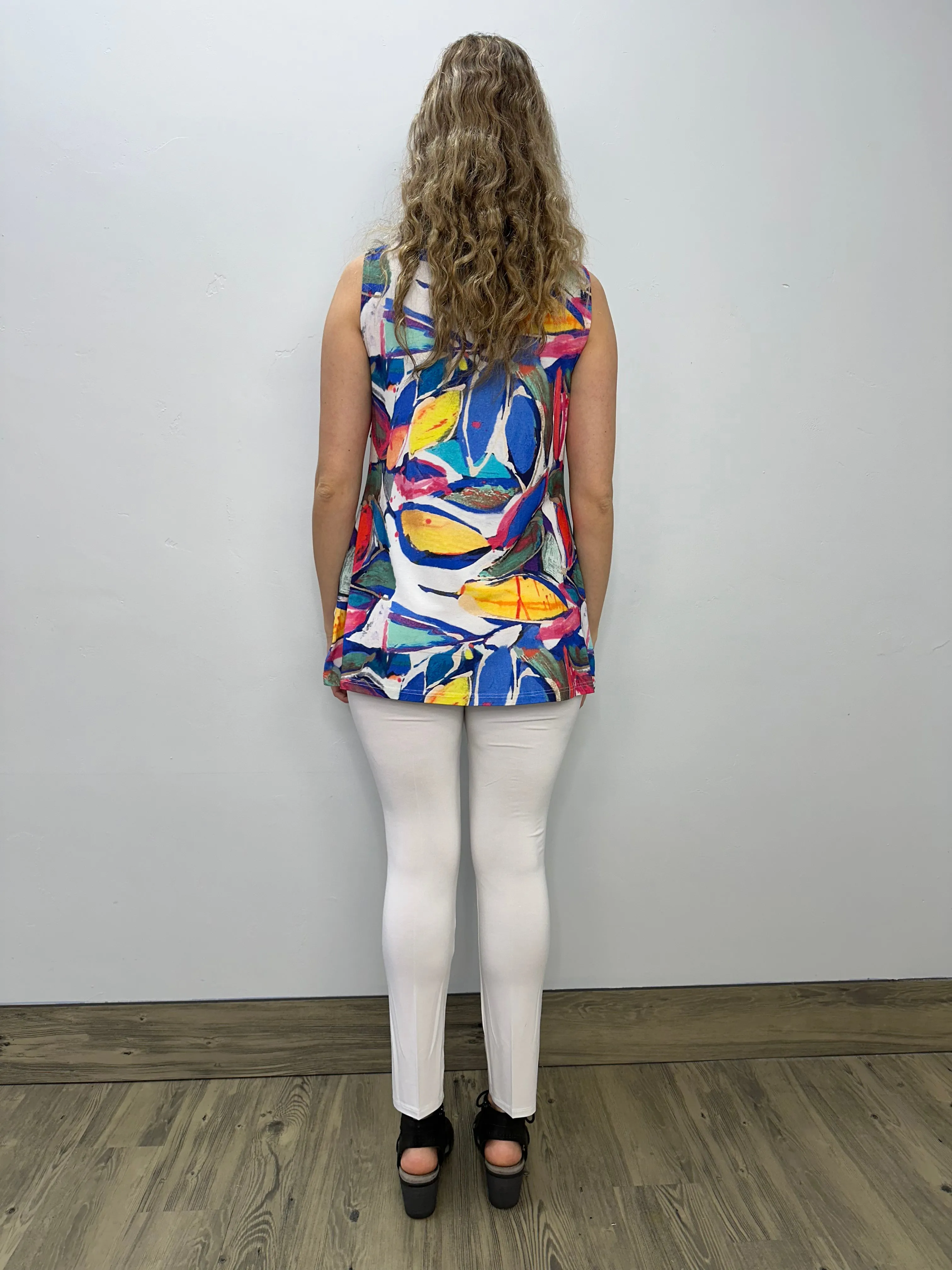 Printed ITY Sleeveless Cowl Neck Tunic