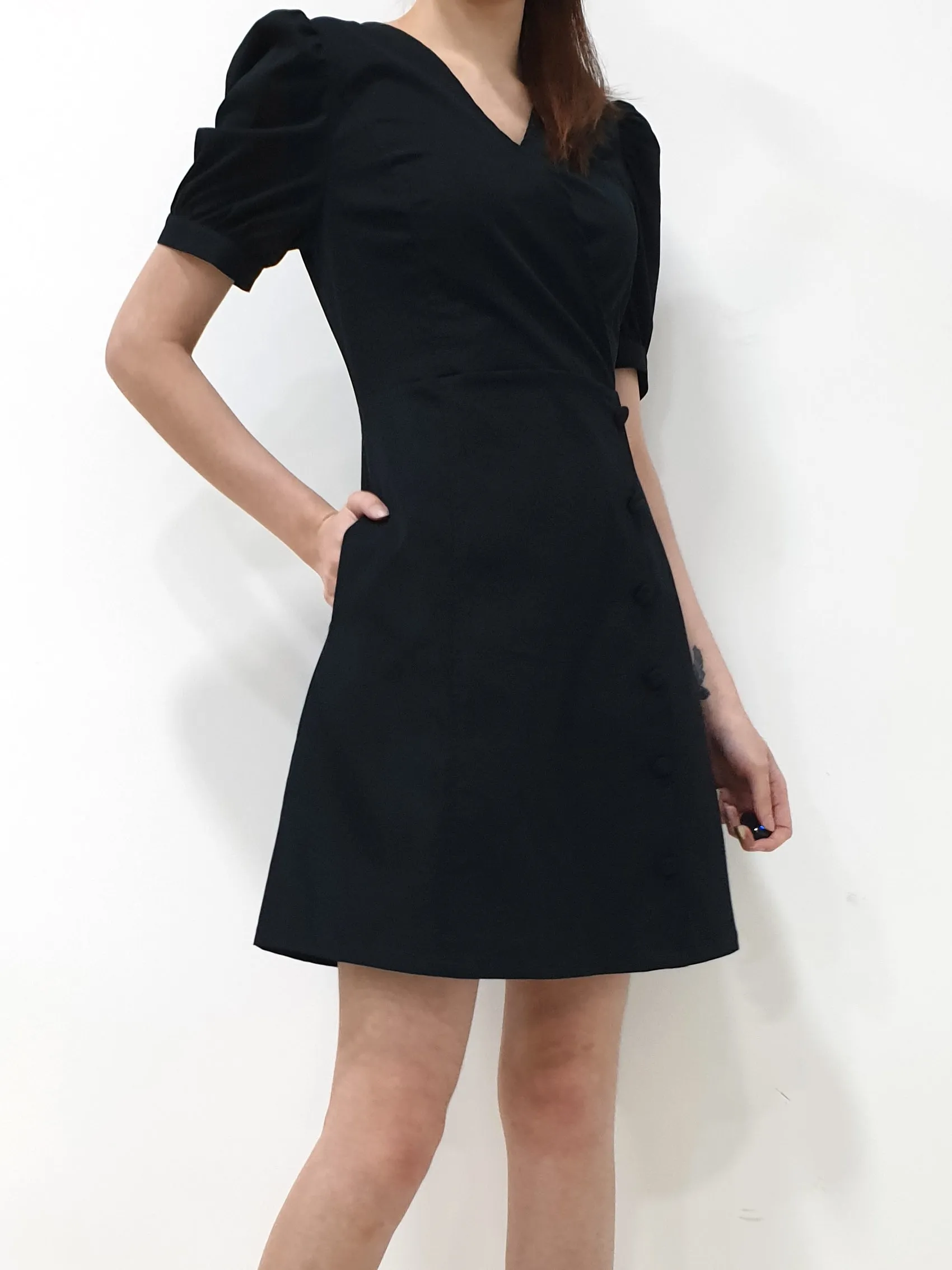 Puff Sleeve A Line Dress