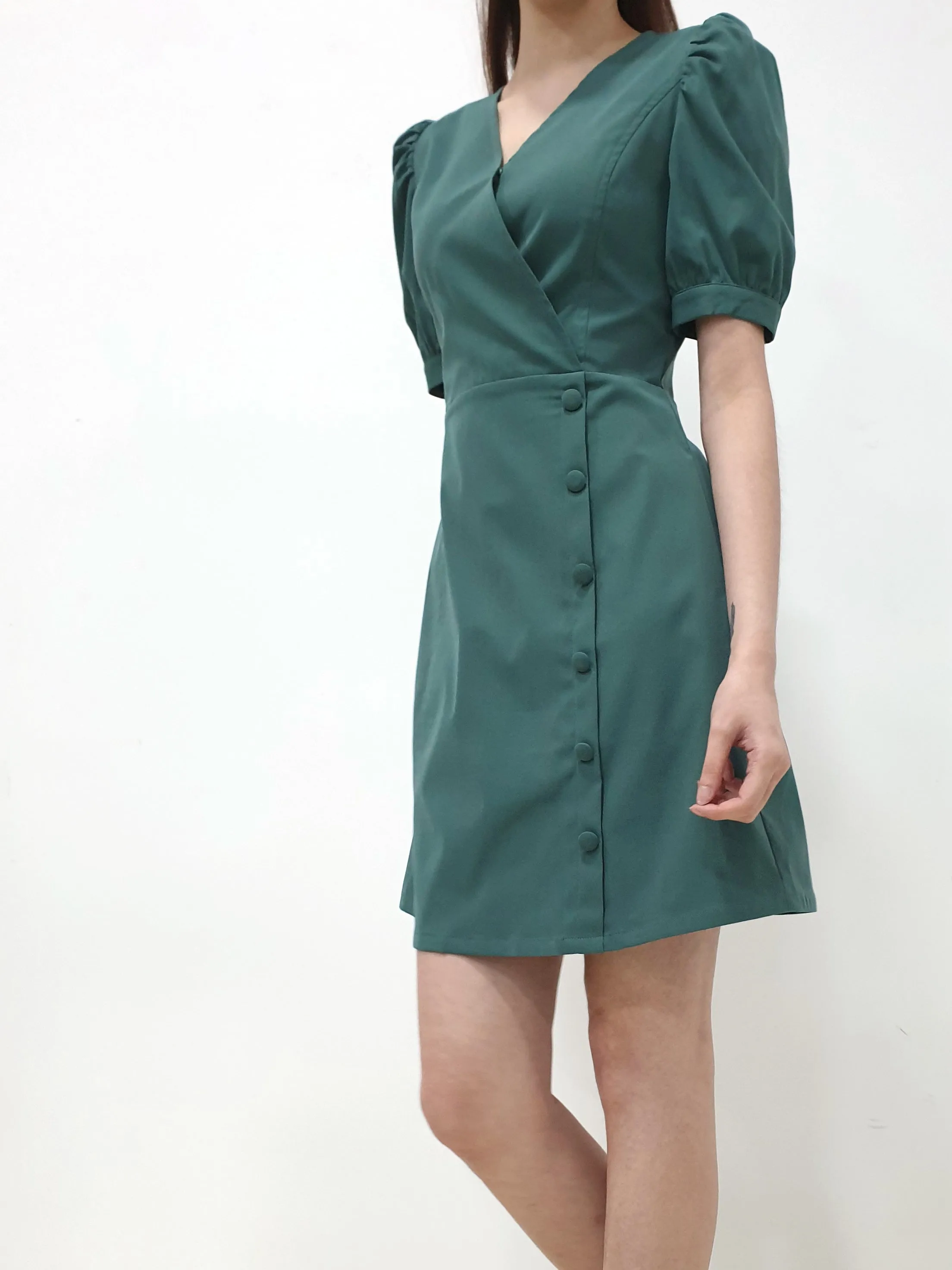 Puff Sleeve A Line Dress