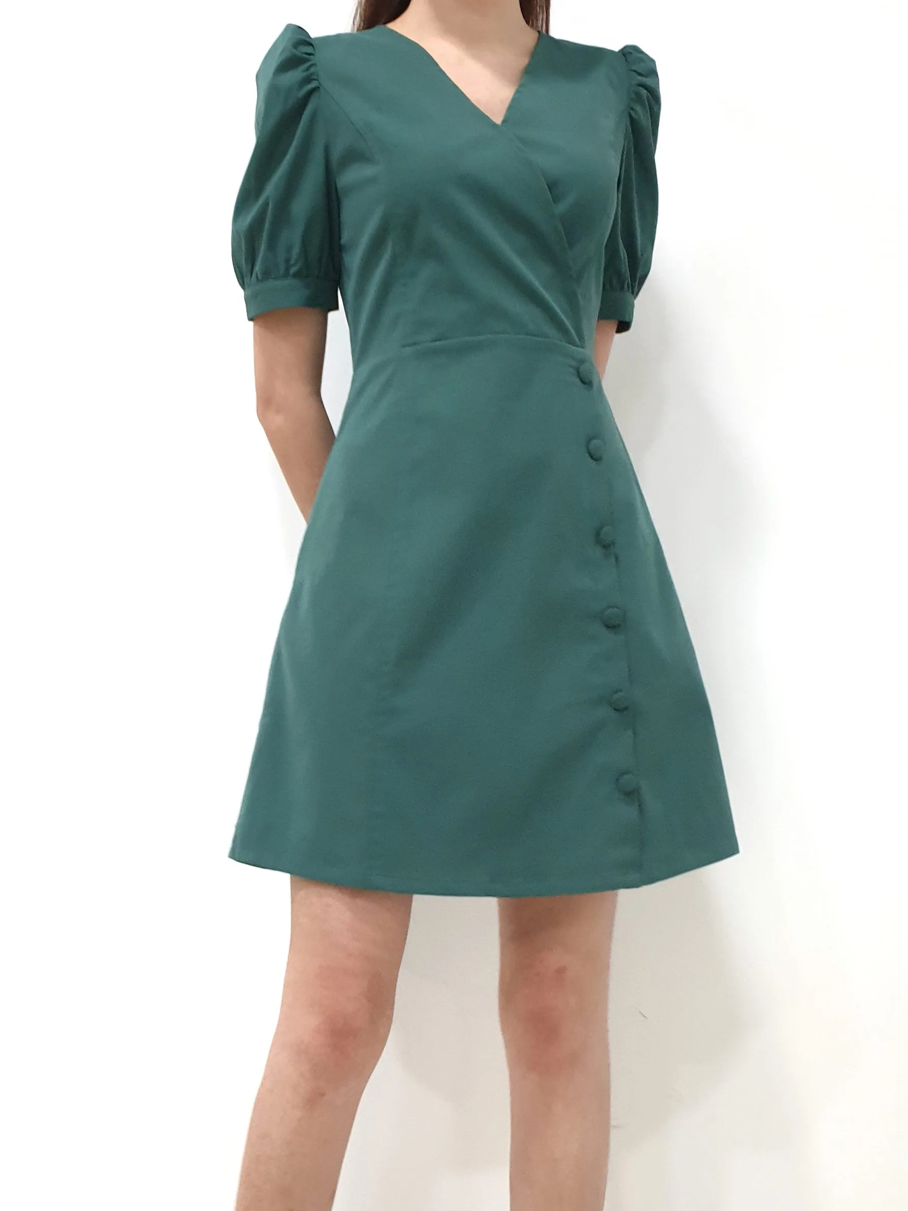 Puff Sleeve A Line Dress