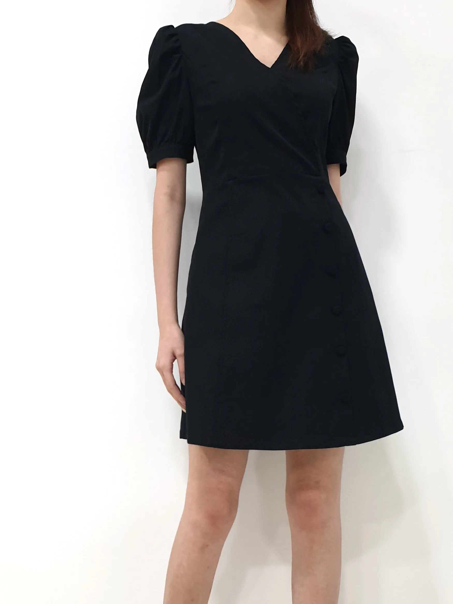 Puff Sleeve A Line Dress