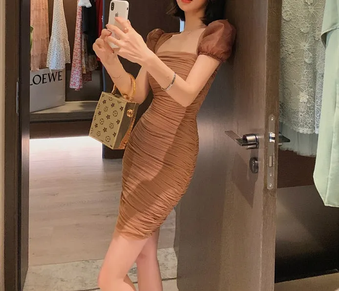 Raffles dress (ready stock in brown (S)/ 2 colours)